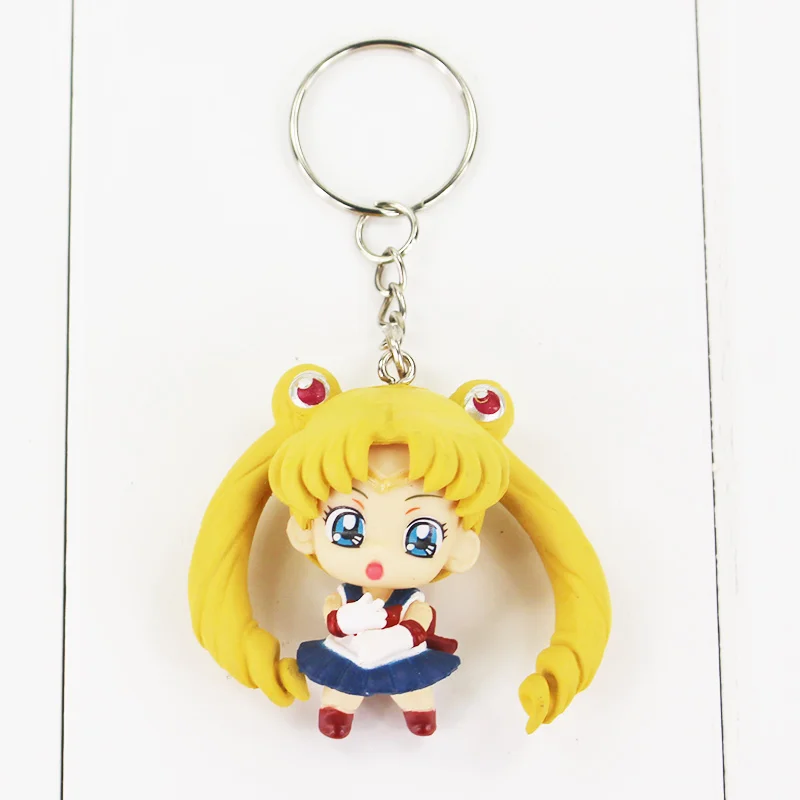 5vnt/Daug Sailor Moon Pav Žaislai Tsukino Vestuvių Suknelė Ramybės Gana Guardian Modelio Lėlė Pakabučiai Keyrings