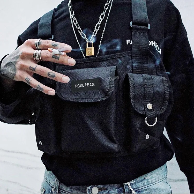 Hiphop kanye west street ins karšto stiliaus krūtinės Įrenginys Karinis taktinis krūtinės maišelį Funkcinis paketas mados mados pop Prechest