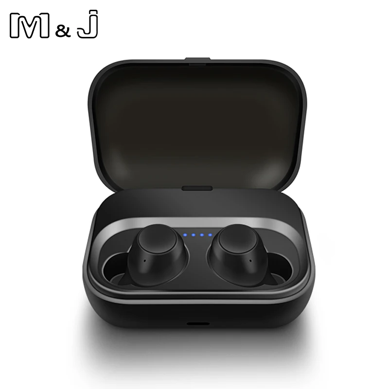 M&J Bluetooth 5.0 TWS Poros Belaidžių Ausinių Gilus baritonas Sweatproof Ausinių su 1200mAh Baterija Langelį 