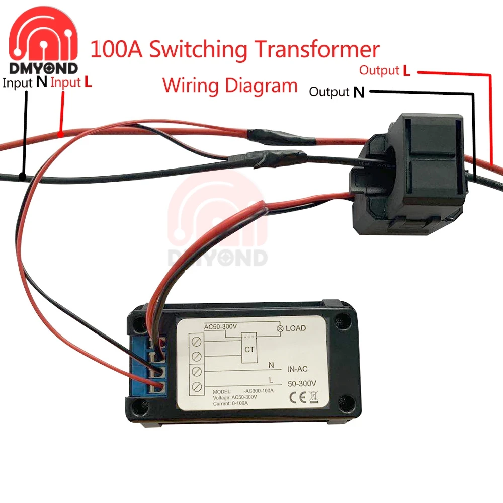 AC50-300V 10A/100A Digital Voltmeter Ammeter Temperatūra Maitinimo Įtampa Amp Testeris su Išorės Perjungimo Uždaras CT Transformatorius