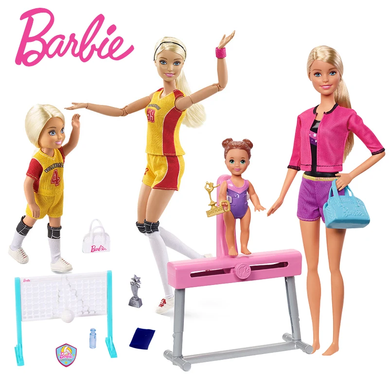 Barbė Karjeros Gimnastikos Treneris Lėlės Muzikos Mokytoja Playset Su Barbie Lėlės Ir Studentų Lėlės Mergaitėms Dovanų
