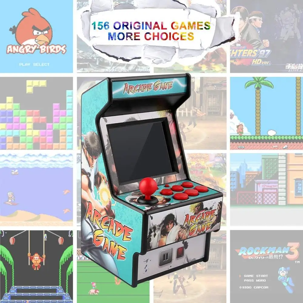 156 Games Sega Megadrive Retro Mini Arcade Žaidimų Konsolės, su 2.8 Colio Spalvingas Ekranas Įkraunama Baterija, AV išėjimo ir TV