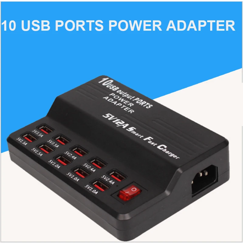 10 USB Power Greito Įkrovimo Stotis Multi Port Kroviklis, Skirtas 
