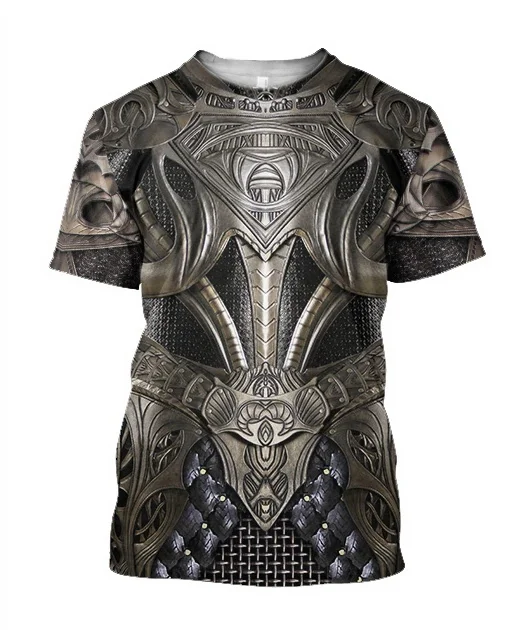 Naujas Cosplay 3D Atspausdintas Riteris Viduramžių Šarvai Vyrų marškinėliai tamplieriai Harajuku Mados marškinėliai, vasaros Atsitiktinis Unisex tees