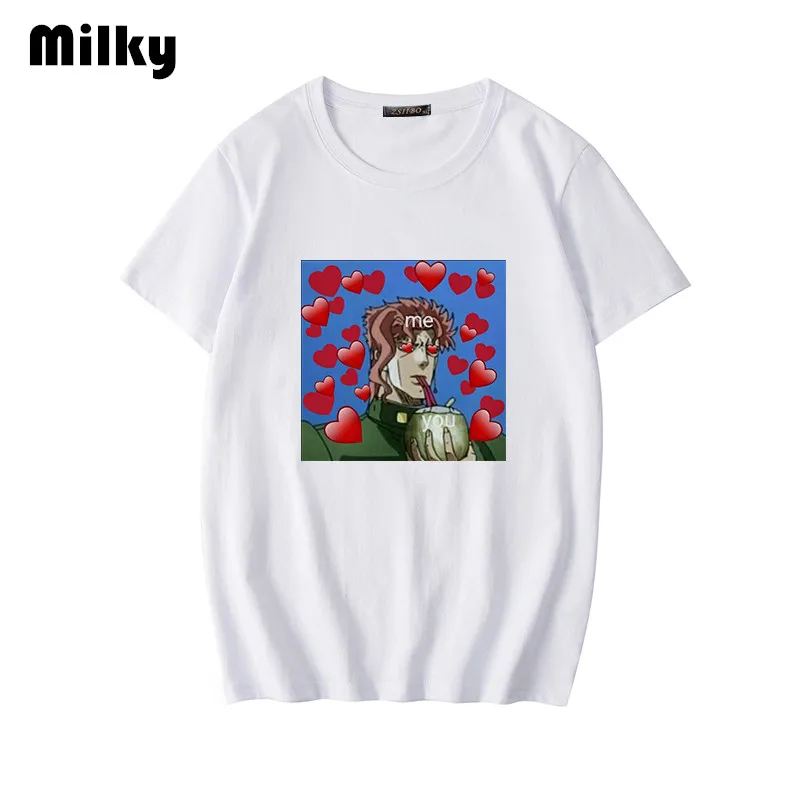JoJo Keistų Nuotykių Japonijos Anime Harajuku Juokingi marškinėliai moterims Animacinių filmų Atspausdintas T-shirt Atsitiktinis Jojo Hip-Hop moterų Viršūnių Tees