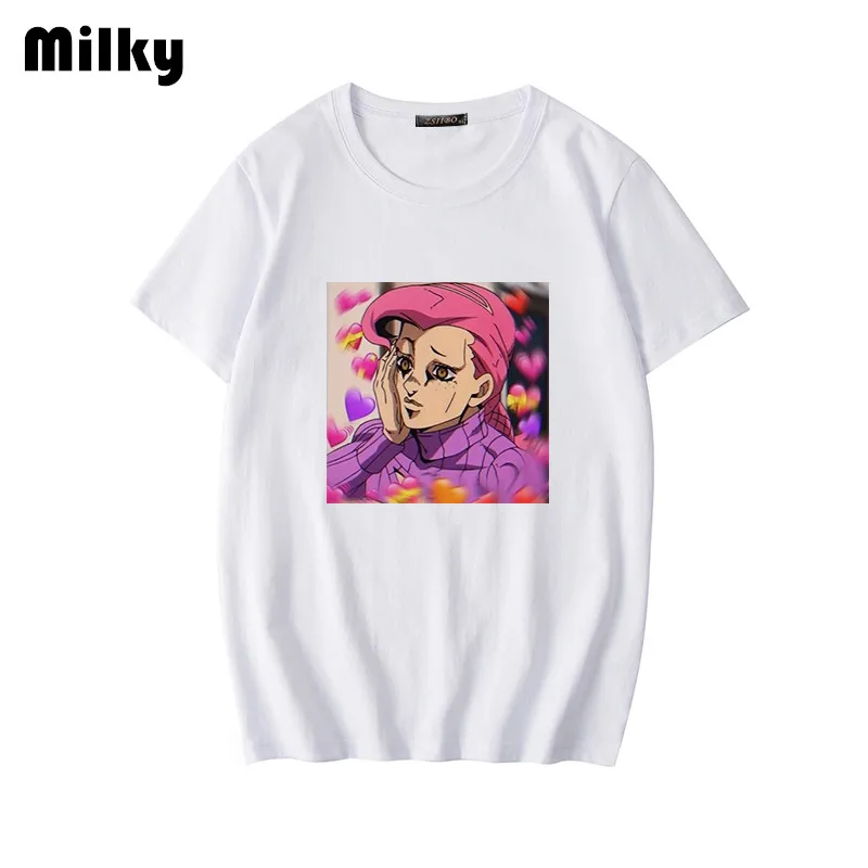 JoJo Keistų Nuotykių Japonijos Anime Harajuku Juokingi marškinėliai moterims Animacinių filmų Atspausdintas T-shirt Atsitiktinis Jojo Hip-Hop moterų Viršūnių Tees