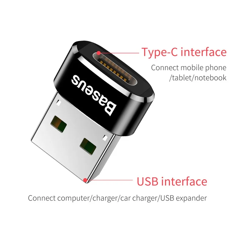 Baseus USB į USB C Tipo OTG Adapteris USB-C Konverteris Tipas-c Adapter Macbook Samsung S10 Xiaomi 