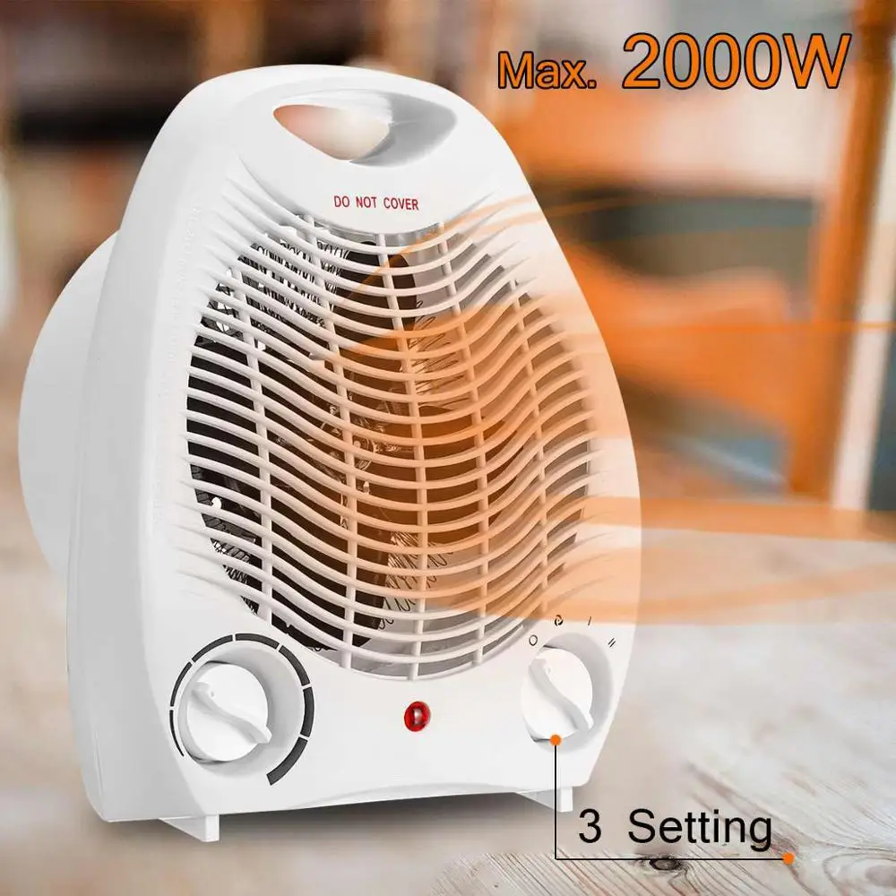 2000W Nešiojamas Elektrinis Ventiliatorius Kambario Šildytuvas Mini 3 Šilumos Nustatymai Oro Šildytuvas Namų Erdvę, Žiemą Šilčiau Ventiliatorius