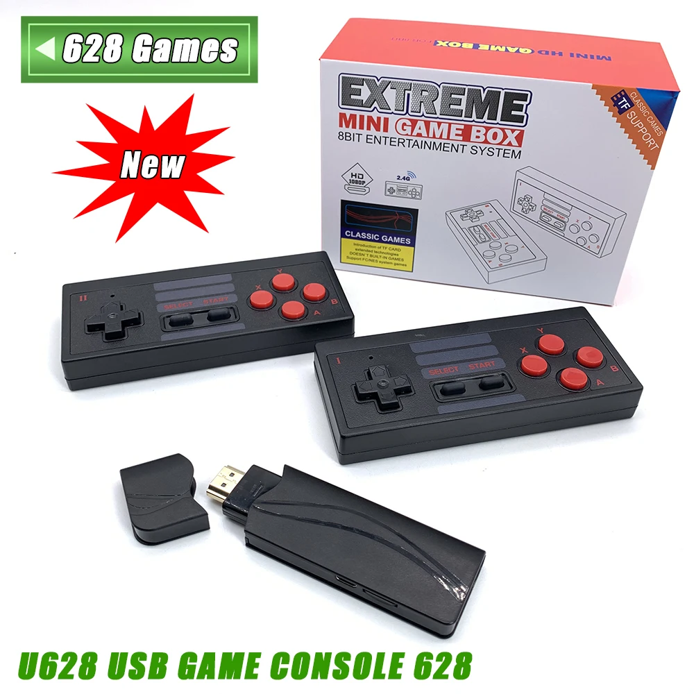 Klasikinis Žaidimų Konsolę HDMI Retro Mini TV Žaidimas Video Žaidimai NE Žaidimus, 2 Belaidžius Gamepads 628 Įvairių Žaidimų Dropshipping