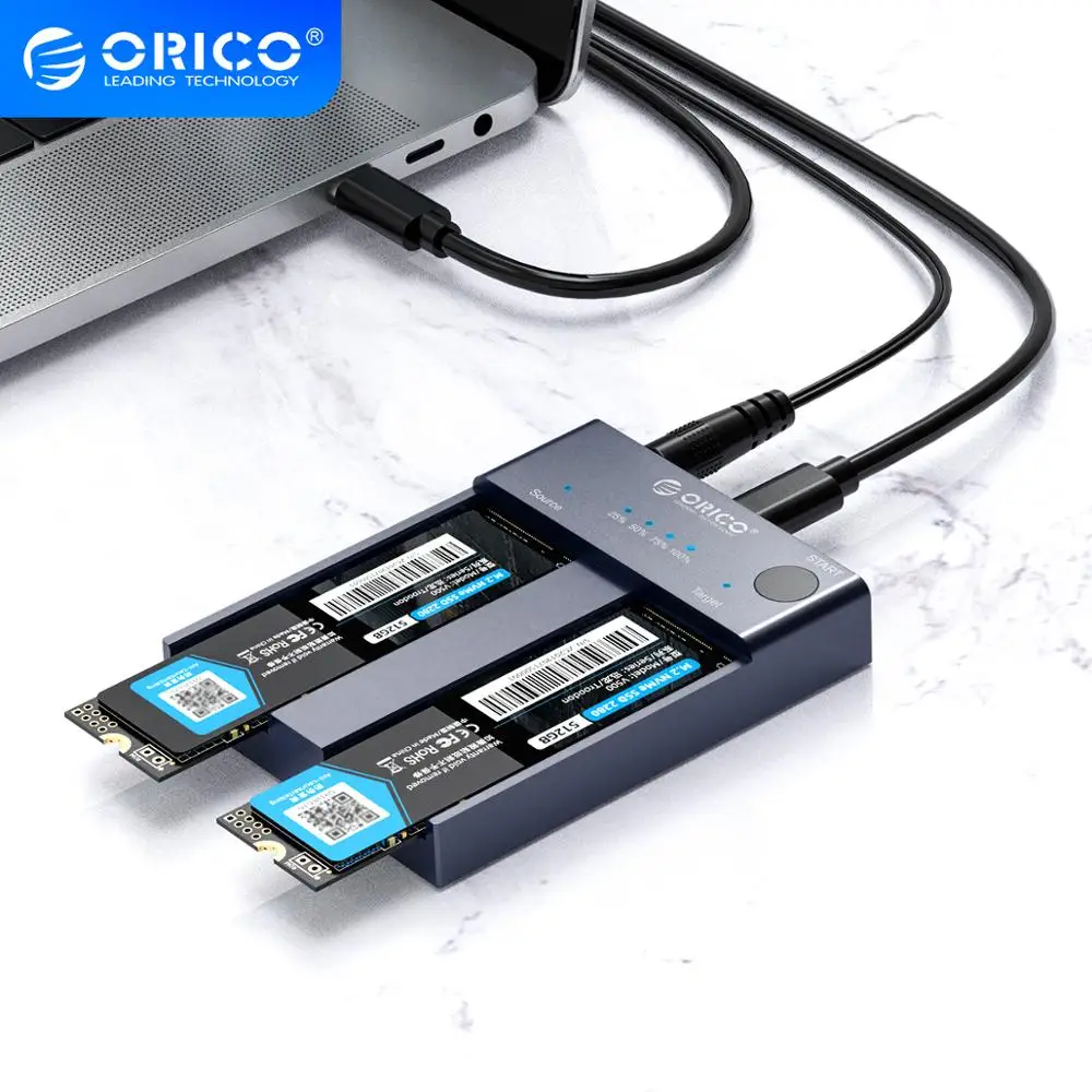 ORICO Dual Bay M. 2 NVME SSD Talpyklos Neprisijungęs Klonas USB C 3.1 Gen2 10Gbps Už Klavišą M & M/B Klavišą NVME PCIe SSD Kietąjį Diską Skaitytuvas