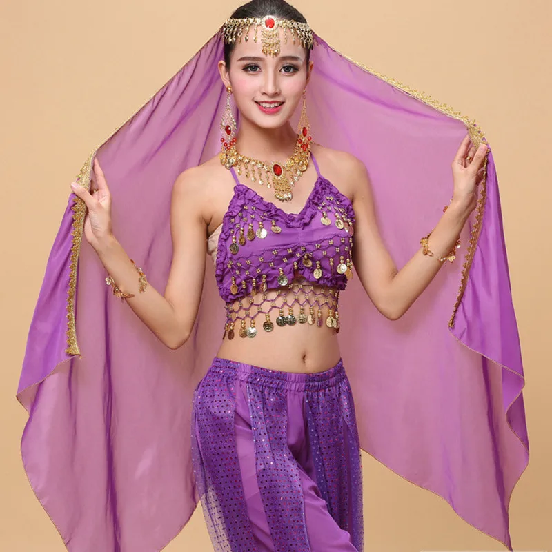 Specialus pasiūlymas 75*180cm Indijos šokių šou pilvo šokių drabužių priedai Nėrinių turbaną galvos skara Pilvo Šokio galvos Apdangalai šalikas