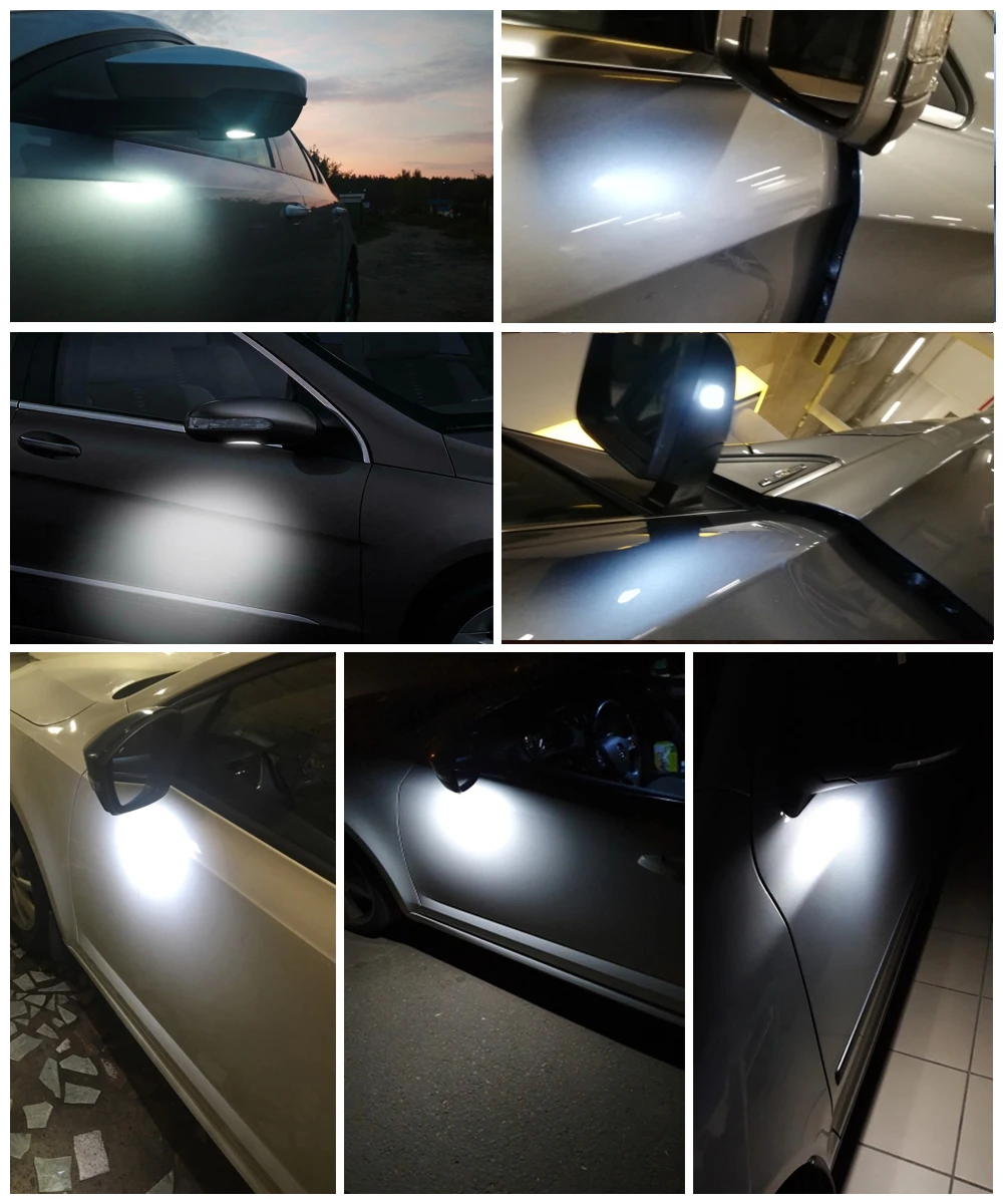 Mercedes Benz W204 W212 W176 W246 W219 W221 TŪZAI LED po pusės veidrodėlis balos šviesos lempos, xenon baltos spalvos 2VNT