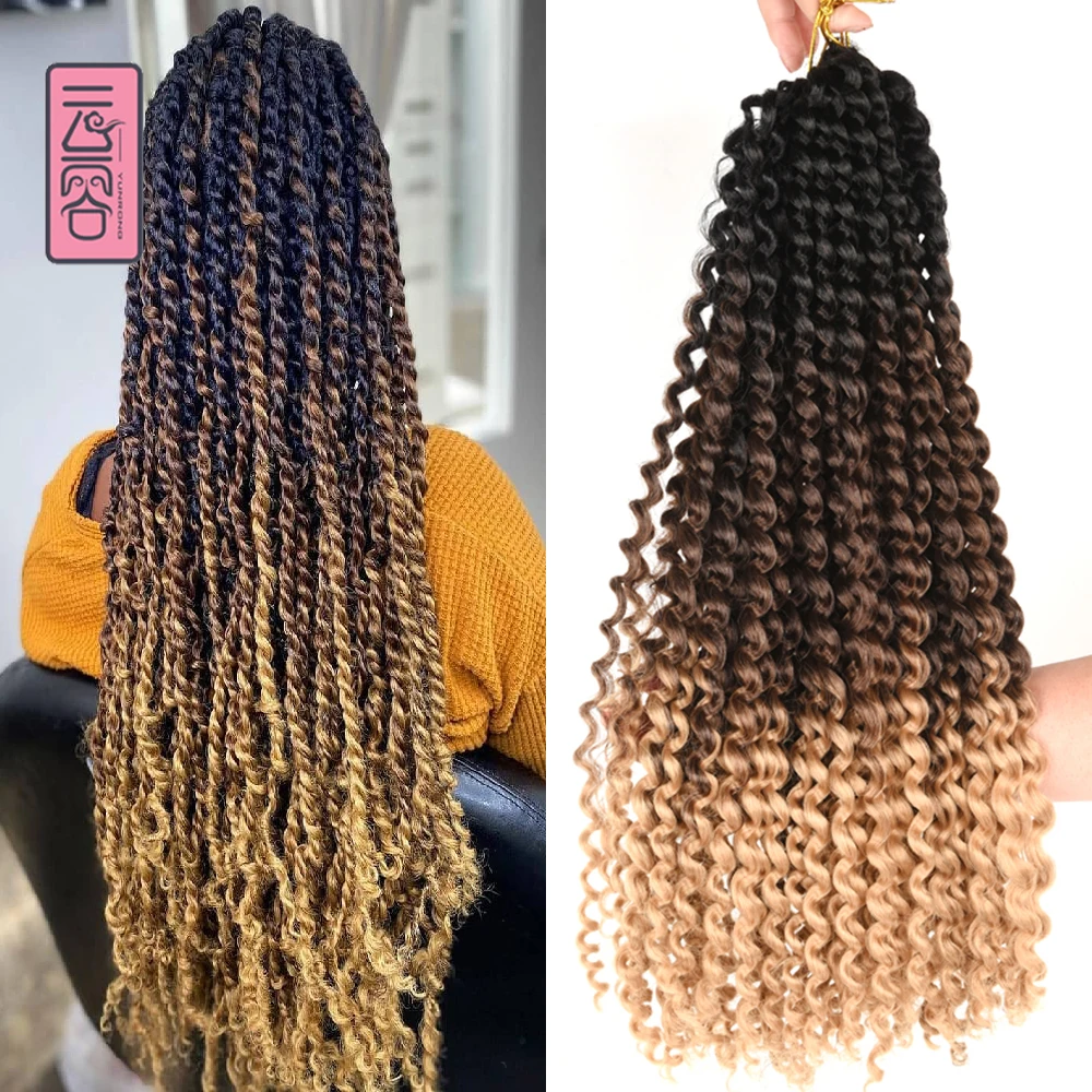 YunRong 24Inches Aistra Twist Plaukų Nėrimo Nerijos Hair-Extension 18Inches Už juodaodžių Moterų Ombre Blcak Spalva