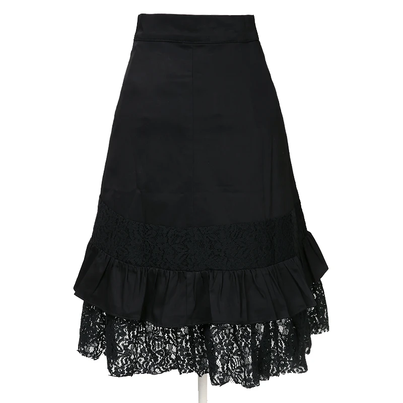 Steampunk drabužiai moterims yra didelė mados juoda medvilnės nėrinių sijonas xl didelis goth punk drabužius femme jupe saias UK dizaineris klubas