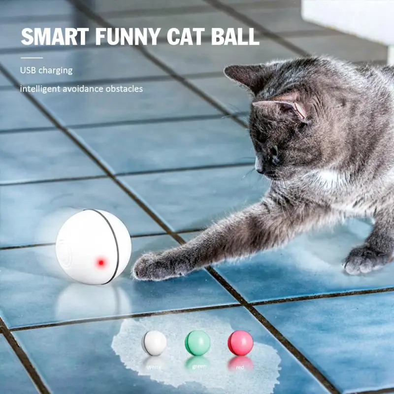 360 Laipsnių Interaktyvus Pet LED Žėrintis Judesio Ball Žaislas Elektros Automatinė USB Įkrovimą, Katė, Kačiukas Šuniui Žaisti