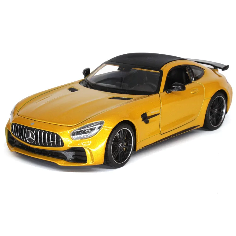 Welly 1:24 Mercedes AMG GT R geltona lydinio automobilio modelį Diecasts & Žaislas Transporto priemonių, Rinkti dovanas Ne nuotolinio valdymo tipas transporto žaislas