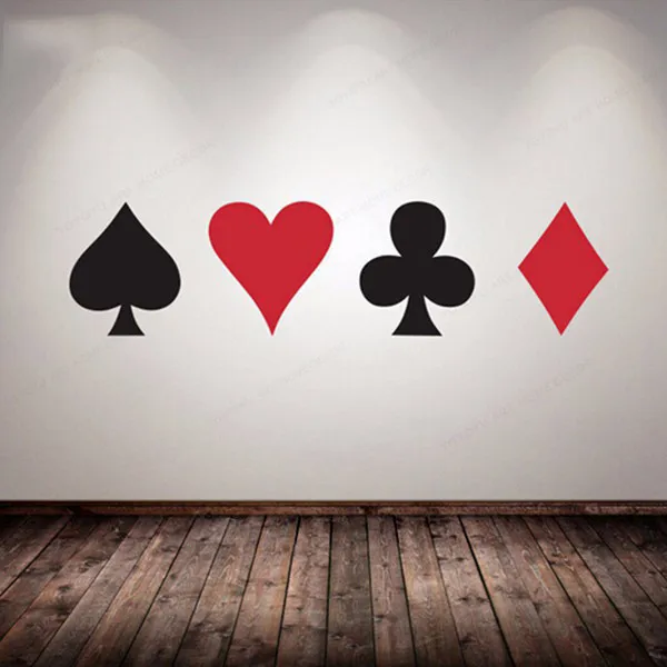 Pokerio Širdyje, Diamond sienos Lipdukas Korteles Kastuvu Klubas siena lipdukas vinilo Žaisti Žaidimą Kambario sienų dekoras dailės freskos JH358