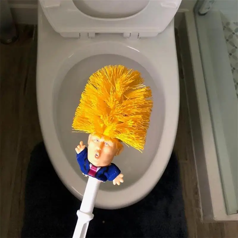 VIERUODIS Kūrybos WC Tualeto Šepetys Donald Trump Vonios kambarys, Plastikiniai Valymo Produktai, Namų Hotel Juokinga Valymo Šepetėlių Priedai