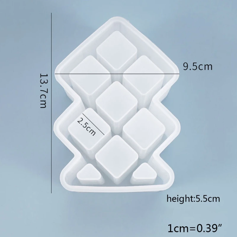 Crystal Epoksidinės Dervos Pelėsių 7 Tinklai Aikštėje Lūpų Saugojimo lango Turėtojas Liejimo Silikono Forma 