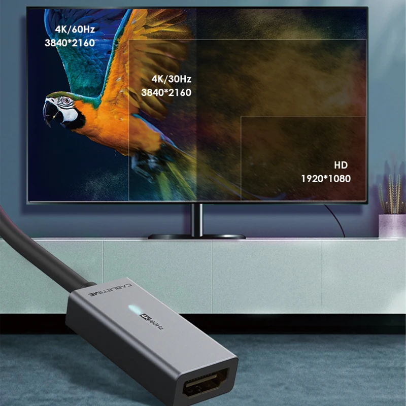 CABLETIME Displayport į HDMI Adapteris 4K/60Hz Auksą, sidabrą, DP, HDMI Vaizdo Ekranas Konverteris, skirtas Nešiojamas KOMPIUTERIS HDMI Adapteris C314