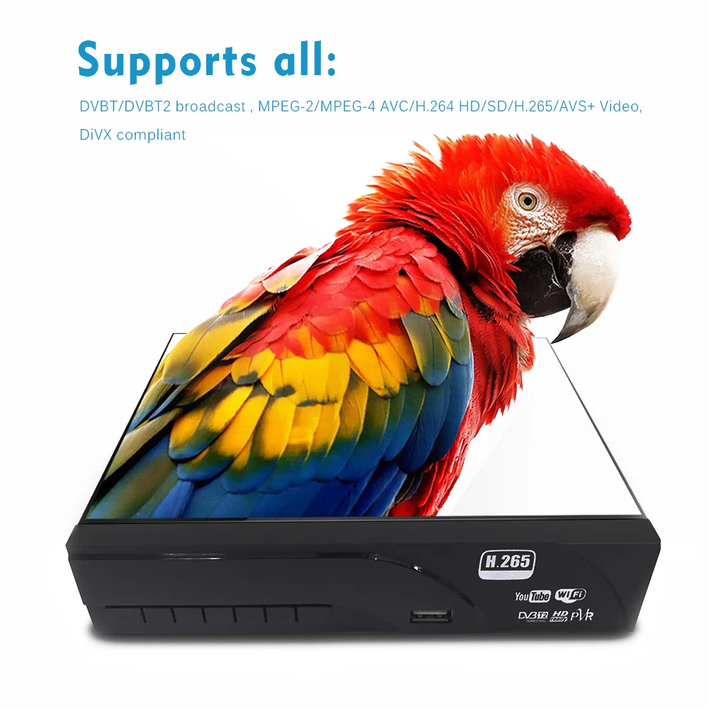 Vmade DVB-T2 Antžeminis imtuvas TV box su TV SCART H. 265 Full HD 1080P paramos AC3 Dolby WIFI 
