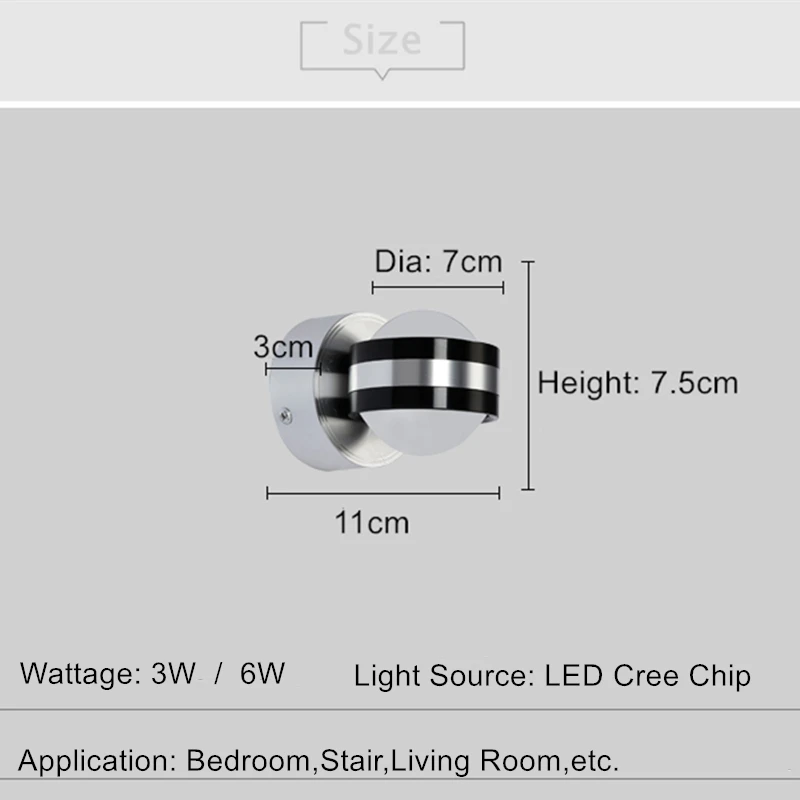 [DBF] 3W 6W AUKŠTYN ir Žemyn Sienos Šviesos AC85-265V LED Siena Sconce Gyvenimo Kambario, Miegamasis Fono sienos Koridoriaus Panaikinti Sienos Lempos