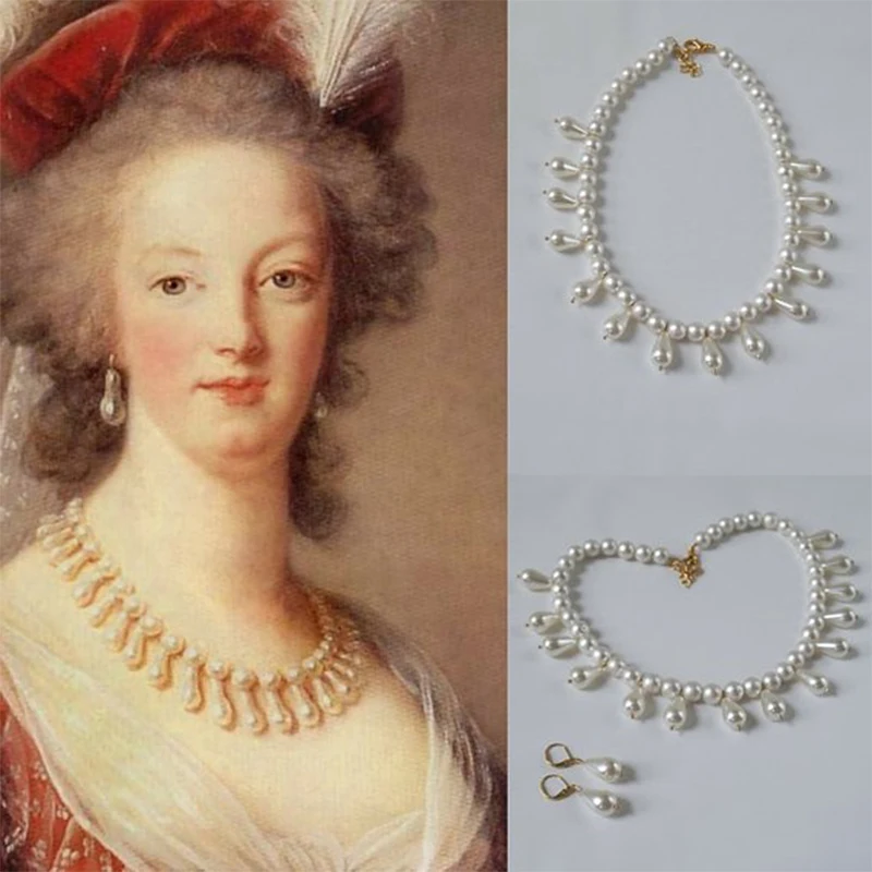 Pearl karoliai moterims marija Antuanetė karoliai, gruzijos perlas necklace18th amžiaus papuošalų Rokoko perlas karoliai
