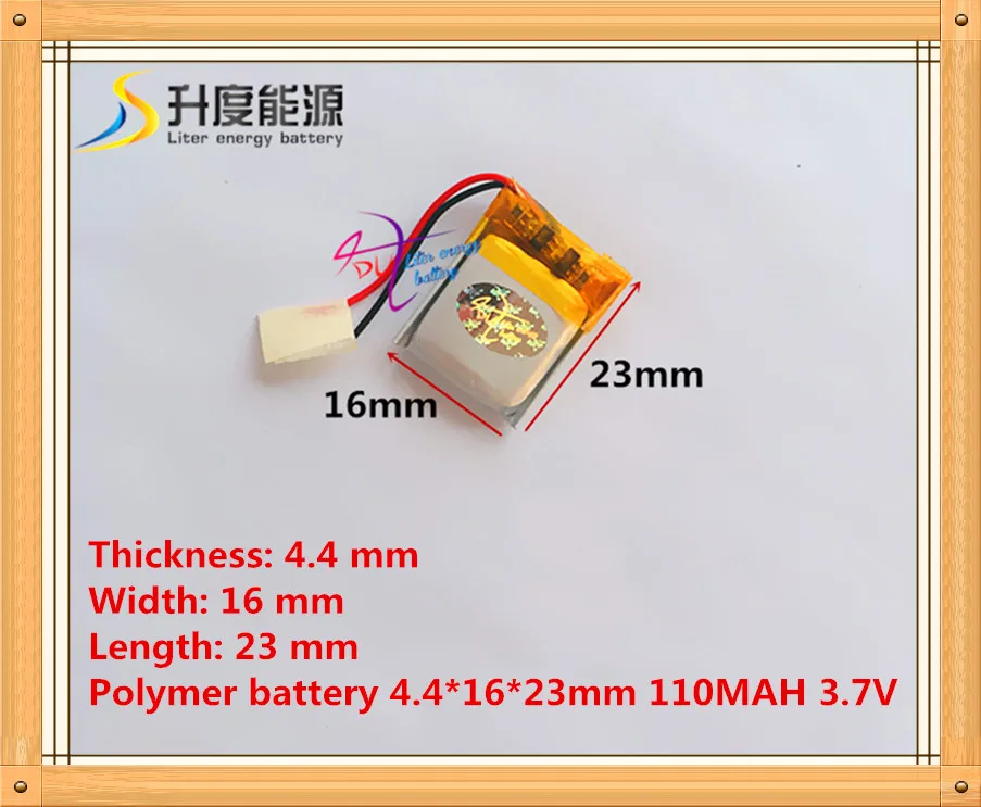 Polimerų baterija 3,7 V baterija 441623 110MAH MP3 MP4 MP5 GPS Žaislas mažas garso baterijos Įkraunamos baterijos