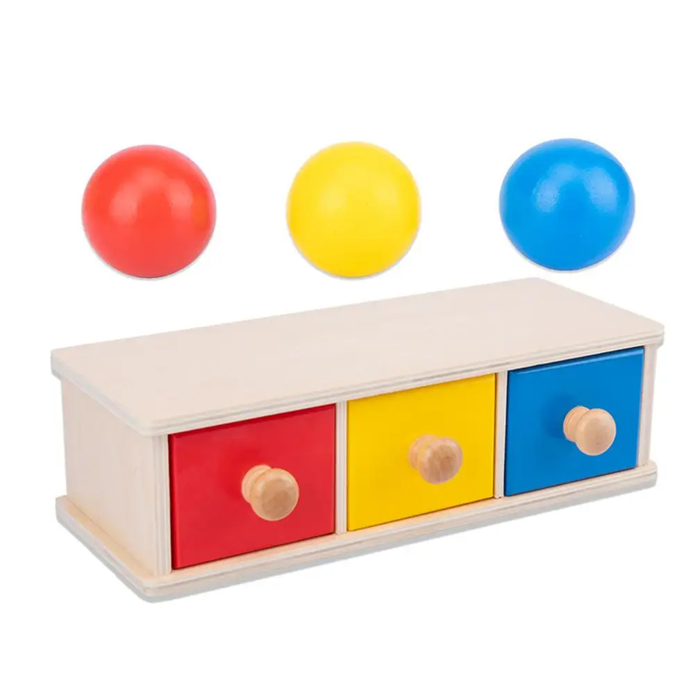 Žaislai Montessori Imbucare Dėžutė su Ball Žaislas Vaikams, Švietimo Mediniai Žaislai Lauke Medienos Gaminiai Vaikams Jutimo Žaislai Kūdikiams