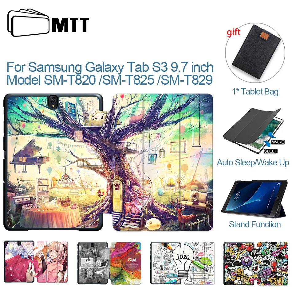 MTT Case For Samsung Galaxy Tab S3 9.7 colių SM-T820 T825 T829 PU Odos, 