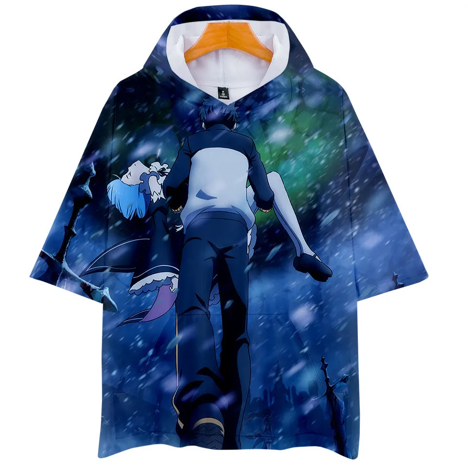 Re Nulio 3D Gobtuvu marškinėliai Vyrams, Moterims, Vaikams, Rem ir Ram Anime Hoodie T-shirt Harajuku Streetwear Tee Marškinėlius Prekės Rūbai