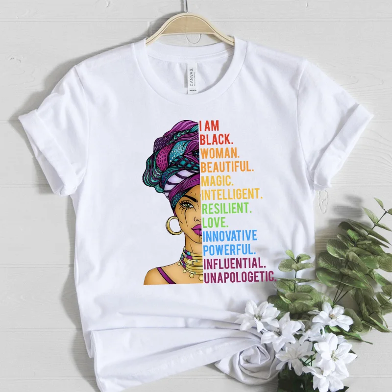 Vaivorykštė LGBT esu Juoda Moterų marškinėlius Gražus Magija Afrikos Mergina Grafinis Tee marškinėliai Femme Estetinės Melanino Karalienė Moterų marškinėliai