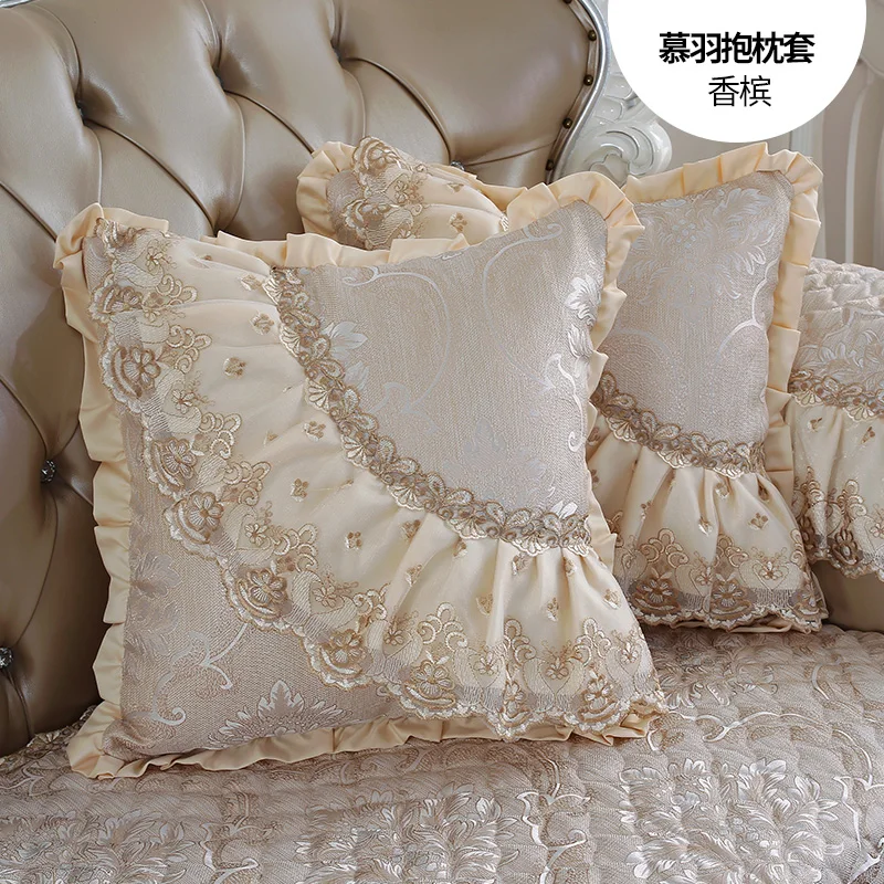 50X30/45x45/60X60/50X70cm Europos elastiniai nėriniai pagalvėlė padengti dekoratyvinių gėlių užvalkalas prabanga pinikai juosmens pagalvę padengti
