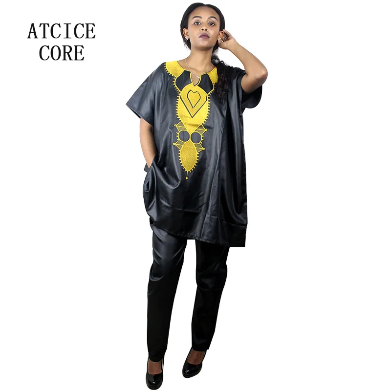 Afrikos drabužiai moterims dashiki tradicinio dizaino minkšta medžiaga, viršuje kelnės vienas kostiumas LB068-1#