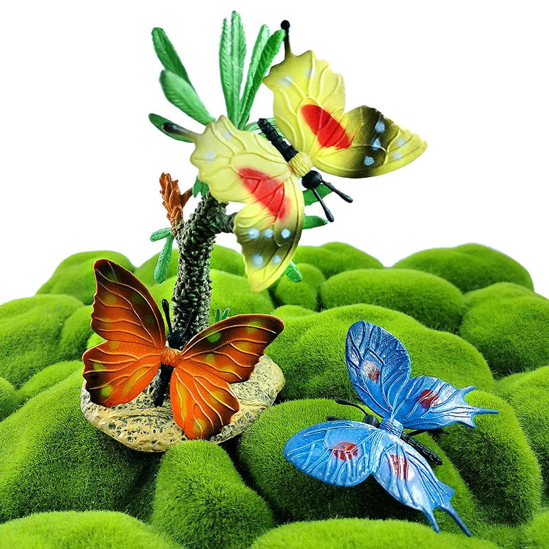 12pcs Modeliavimas Drugelis vabzdžių statulėlės Gyvūnų modelio Bonsai namų dekoro miniatiūriniai pasakų sodo puošmena šiuolaikinės priedai
