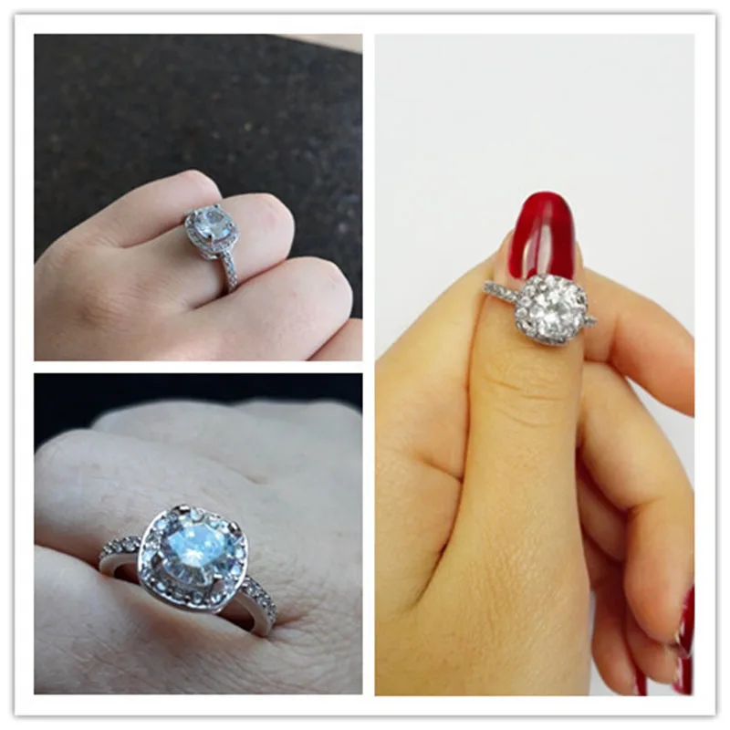 Klasikinis Vestuvinis Žiedas Moterims Valentino Dabartinės Mados CZ Kristalų 925 Sidabro Vidurio Kubinių Zirconia Žiedas Žada Papuošalai