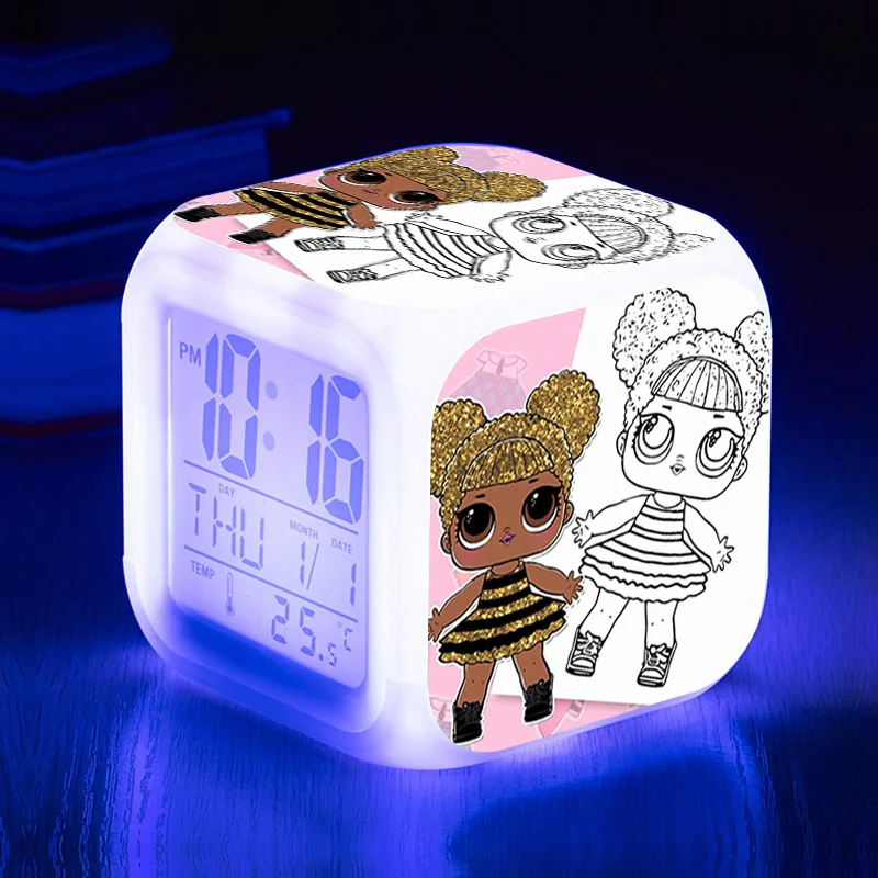 LoL Staigmena Lėlės Animacinių filmų LED Laikrodis-Žadintuvas Merginos Spalvinga Naktį, Šviesos, Skaitmeninis Signalo LOL Lėlės, Žaislai Vaikams, Kalėdinės Dovanos