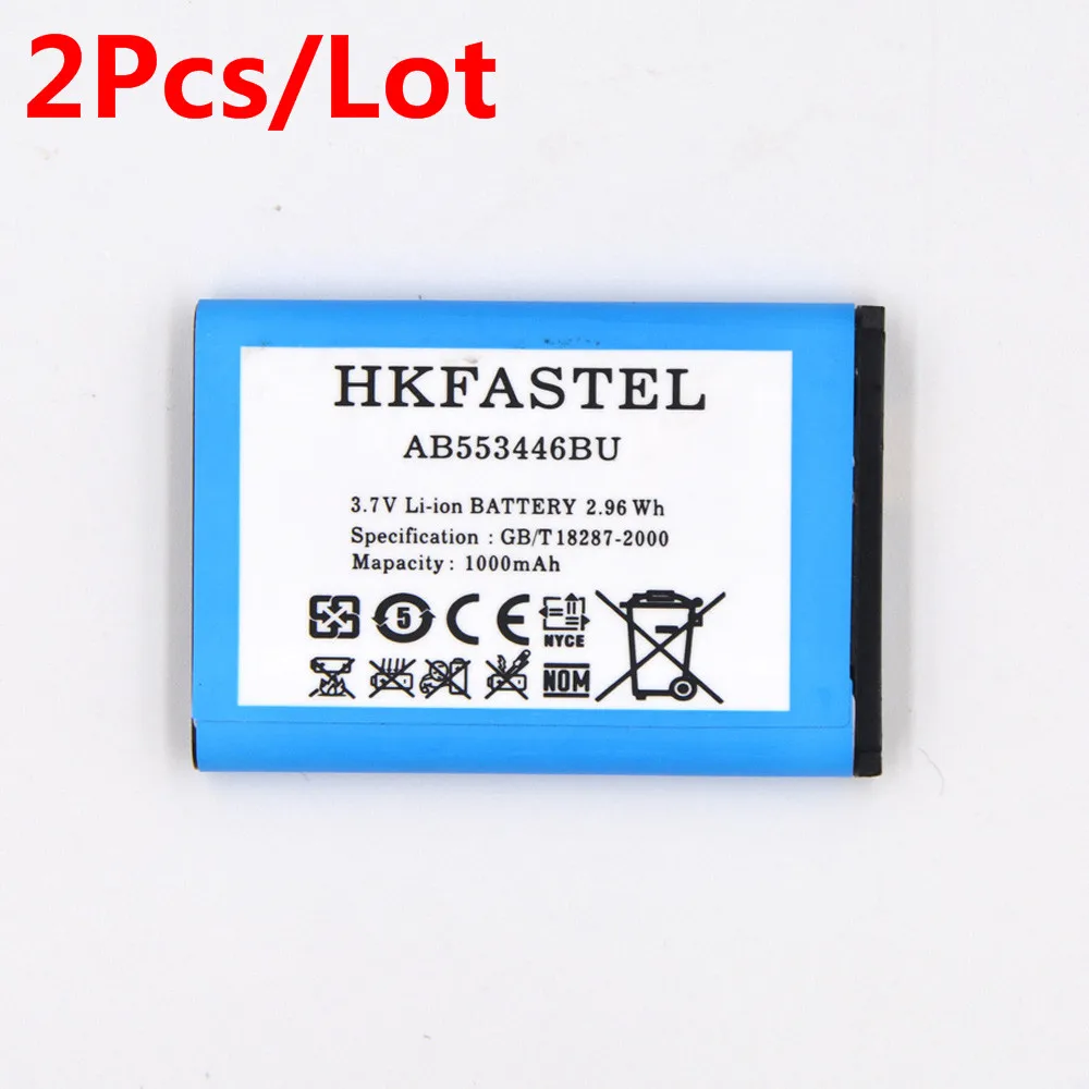 2vnt HKFASTEL Baterija AB553446BU Samsung B2100 Xplorer GT-B2100 C3300 GT-C3300 C5130 C5212 E1110 E1130 E2120 B100 i320