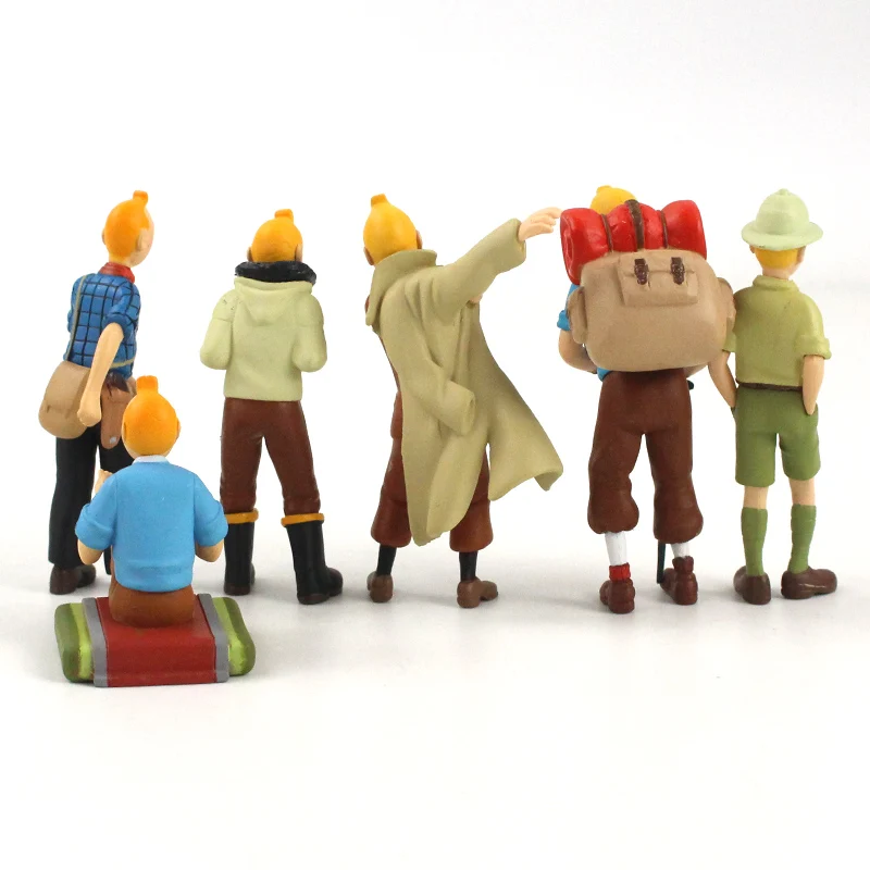 6pcs/set Nuotykių Tentenas Animacinių filmų Anime Tin Tin Kolekcines Pav PVC Modelis Žaislas