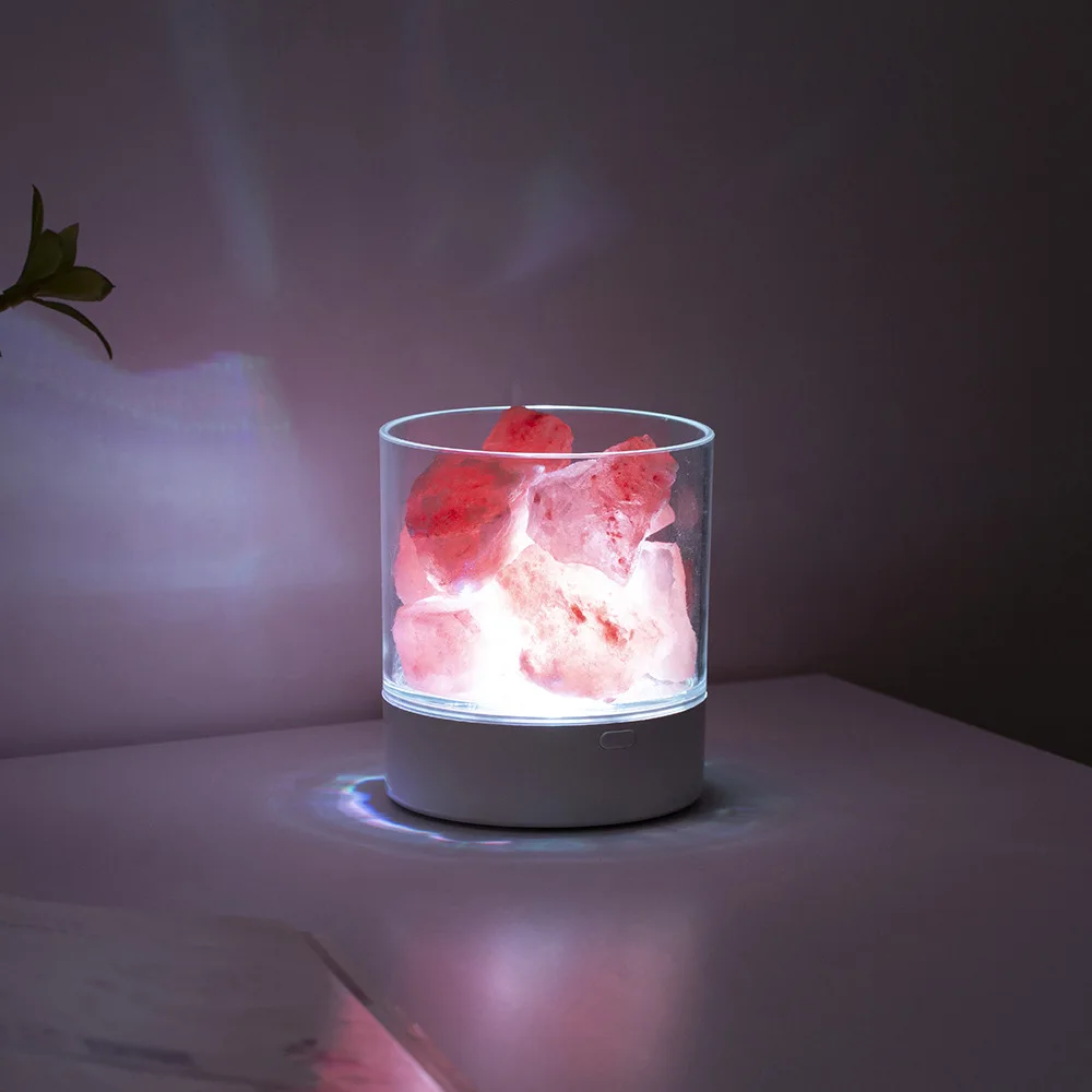 Kristalų druska akmens fizinis anijonas druska bendrosios sveikatos kūrybos dovana, lovos miegamojo, stalo lempos