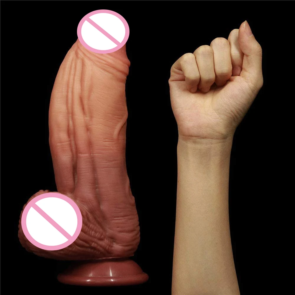 Minkštas Super Didelis Tikroviškas Dildo su Varpos Siurbimo Taurės Lesbiečių Žaislai Netikras Penis Didžiulis Analinį Vibratorių Masturbacija Sekso Žaislai Moteris