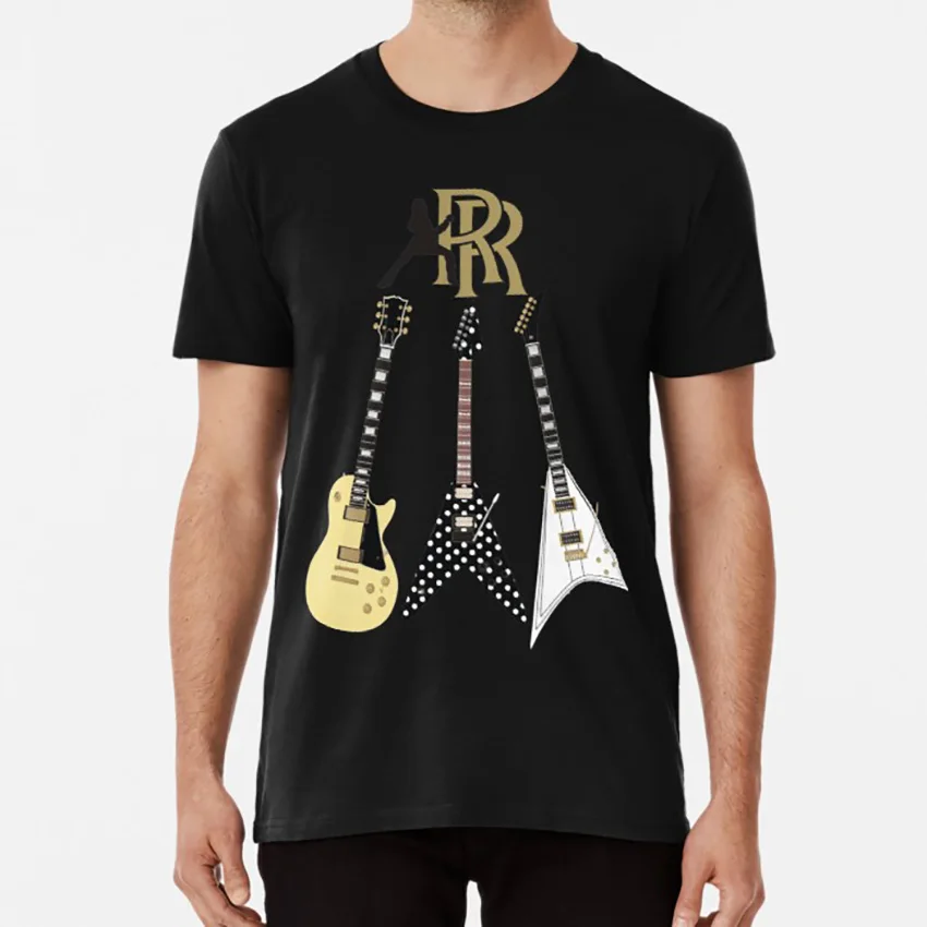 Randy Rhoads Kolekcija Marškinėliai Gitara Randy Rhoads Kelių Gitaros Ozzy Osbourne Gitaristas Roko Metalo Polka Dot Memorialinis