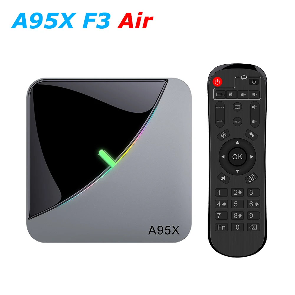 A95X F3 ORO RGB LED Amlogic S905X3 Smart Android 9.0 TV BOX 4GB RAM, 32GB 64GB ROM wi-fi