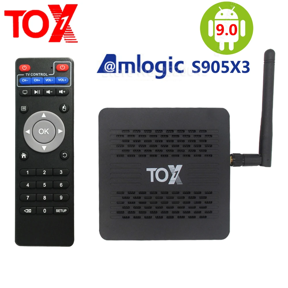 2020 TOX1 Amlogic S905X3 Smart Android 9.0 TV Box 4 GB RAM, 32 GB ROM 2.4 G 5G WiFi, Bluetooth 1000M LAN USB 3.0 4K HD imtuvą
