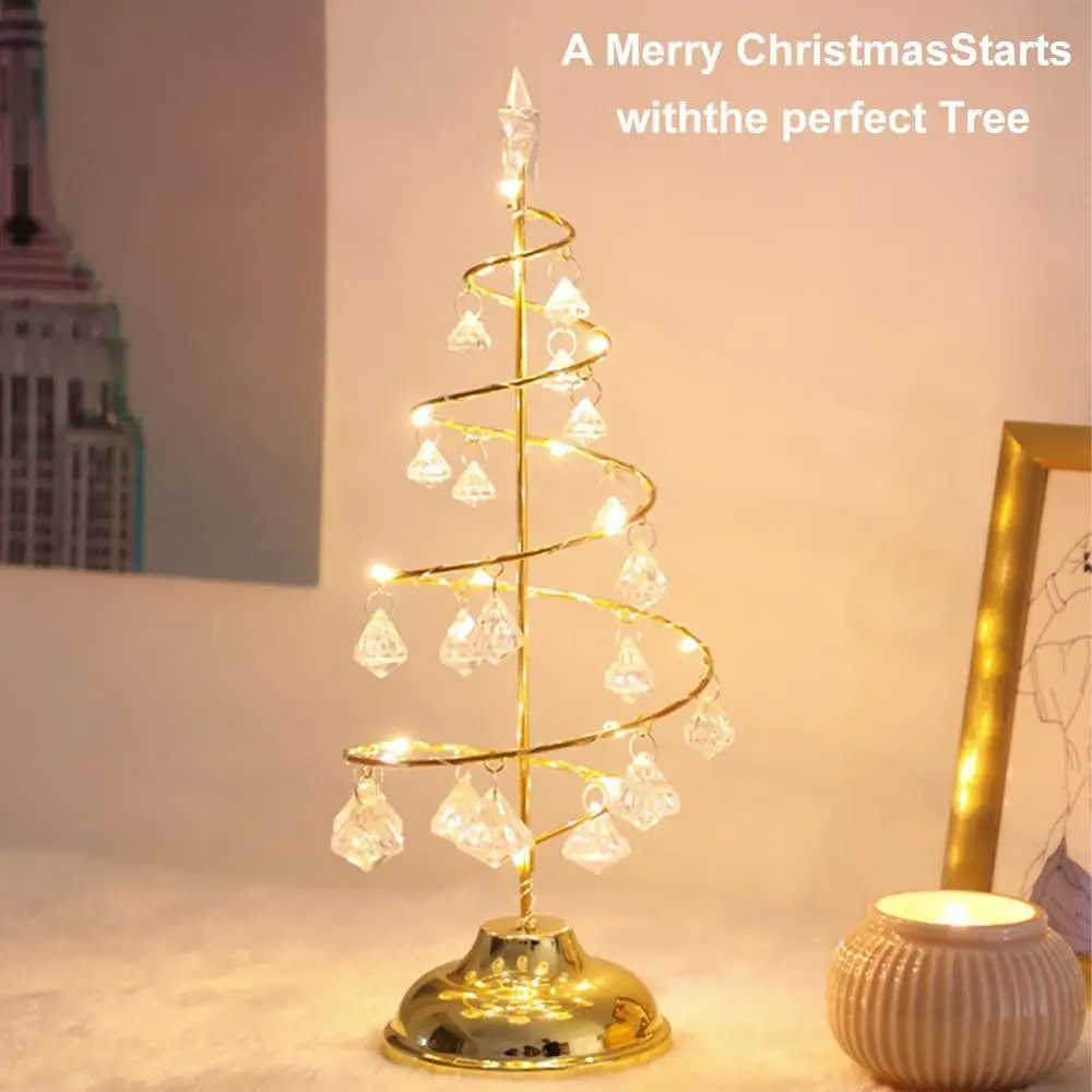 LED Kalėdų Eglutė Stalo Lempa Šiuolaikinės Kristalų Stalo Dekoras, Šviesos, Miegamojo Kambarį Kalėdų Dovanų Stalo Žibintai, Baterija
