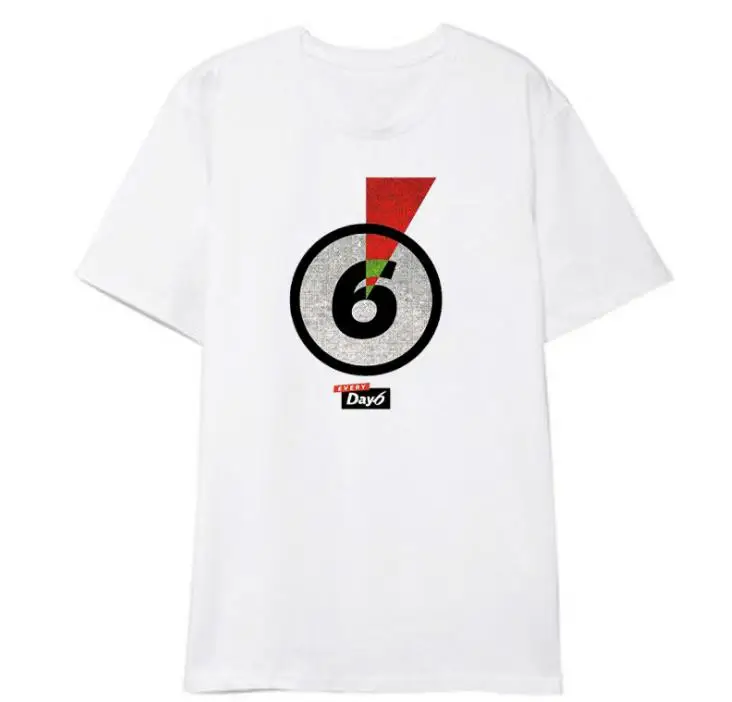 Kpop vasaros stiliaus day6 logotipo spausdinimo gerbėjai palanki marškinėliai mados unisex o kaklo trumpomis rankovėmis k-pop t-shirt