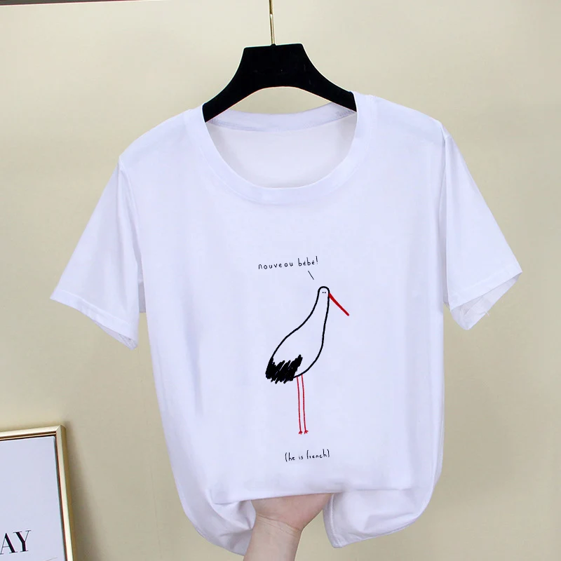 Plonas Skirsnio marškinėliai Moterims kawaii gyvūnų Spausdinti Naujas Vasaros Marškinėlius Viršūnes Moterų Drabužių Harajuku White T-shirt Femme Trumpas Rankovės
