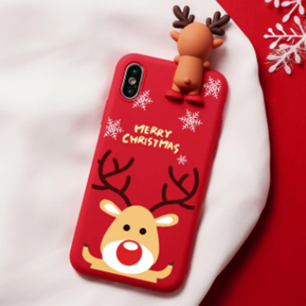 Kalėdų Animacinių filmų Elnias Minkštas Telefono dėklas Skirtas iPhone 11 Pro Max XS Max XR X SE 2020 6 6S 7 8 Plius 12 Pro Max Silikono Padengti Coque