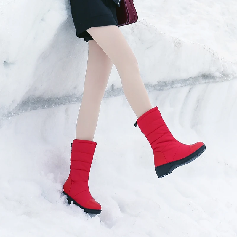 JXANG Mados didelio dydžio, šilti sniego batai moterims platformos batai vientisos spalvos vandeniui žiemą moteris žemyn batai Moterų avalynė