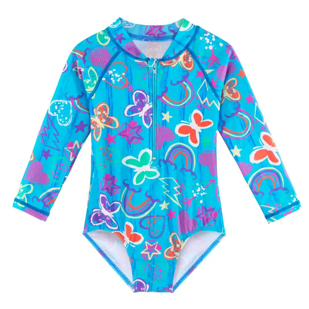 BAOHULU Animacinių filmų Kūdikio Mergina maudymosi kostiumėlį, Mėlyna ilgomis Rankovėmis Vaikams maudymosi Kostiumėliai, Vienas Gabalas Plaukti Maudymosi Kostiumas Mergaitėms Vaikų Vasaros Paplūdimio 2020 m.